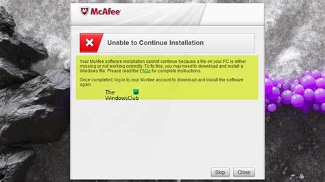 mcafee installer not working on mac|Setup can't continue when installing McAfee software on macOS.